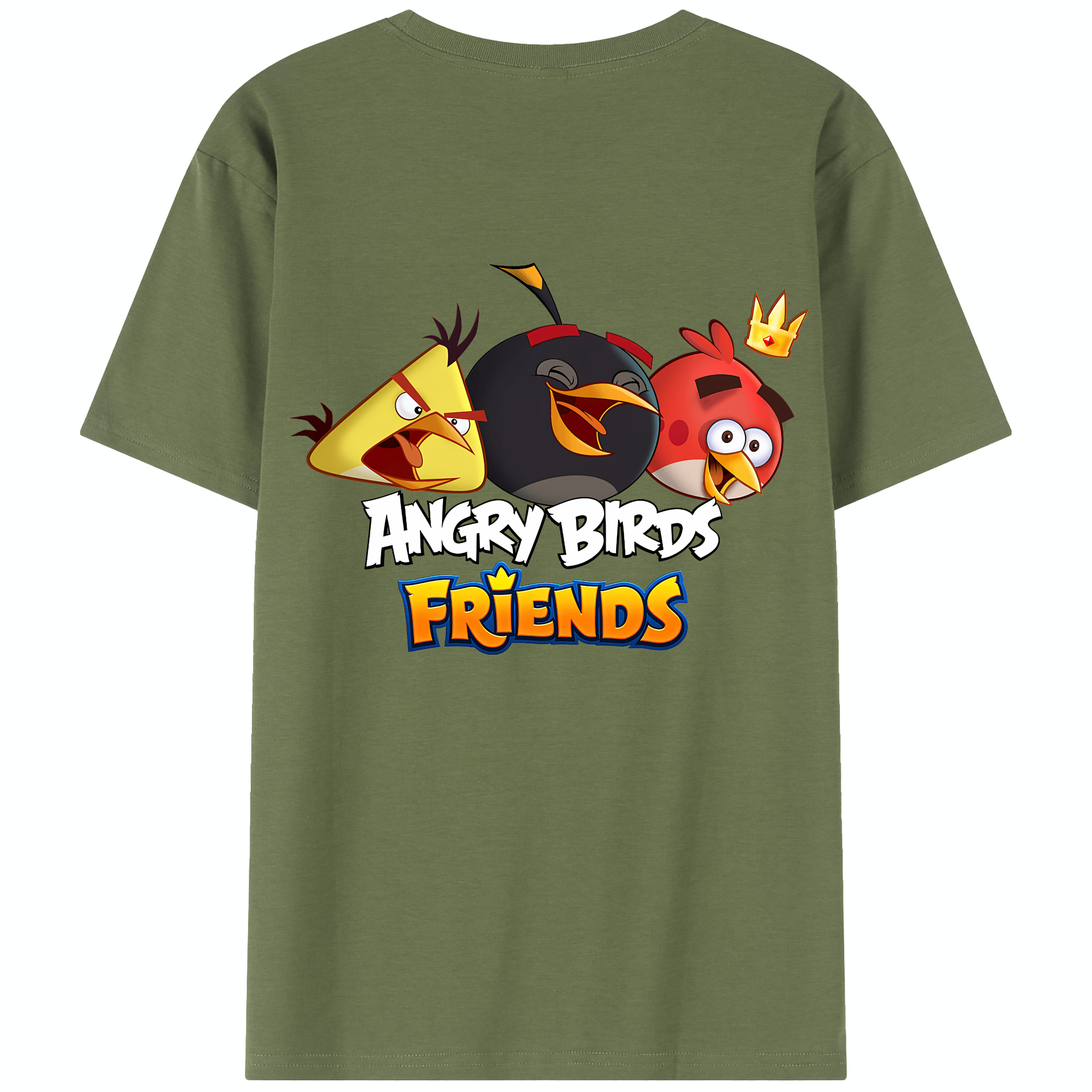 （画像用） Angry Birds アングリーバード 綿100％半袖Tシャツ（背面プリント）